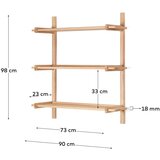 Kave Home Modularni sustav polica od punog hrasta u prirodnoj boji 90x98 cm Sitra – | shoptok.hr