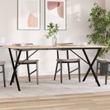  Blagovaonski stol X-oblika 180x90x75 cm od borovine i čelik | shoptok.hr