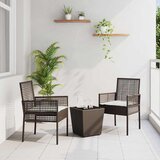 Bistro set za vrt 3 pcs Smeđa poliratan | shoptok.hr