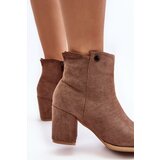EVENTO Brown Suede Women's Boots with Stiletto Heel Selela | ePonuda.com