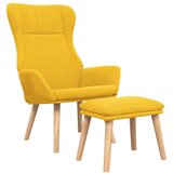  Stolica za opuštanje s tabureom od tkanine boja senfa | shoptok.hr