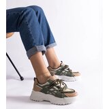 Gemre Green-beige women's sneakers Alva | Shoptok.si