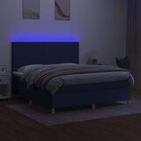  Box spring postelja z vzmetnico LED modra 180x200 cm blago, (20930458) | Shoptok.si