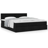 vidaXL Otomanski posteljni okvir z vzmetnico črn 160x200 cm blago | Shoptok.si