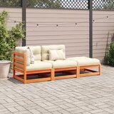  3-dijelni set vrtnih sofa s jastucima voštano smeđi od borovine | shoptok.hr