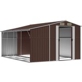 vidaXL Vrtno spremište smeđe 277 x 365 5 x 179 cm od pocinčanog čelika | shoptok.hr