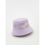 Reserved klobuček bucket hat s potiskom - vijolična