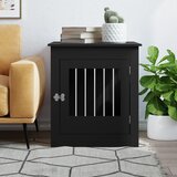 Namještaj s kavezom za pse crni 64,5 x 80 x 71 cm drveni | shoptok.hr