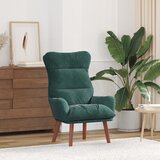 vidaXL Opadajuća Fotelja Tamno Zelena Velur | shoptok.hr
