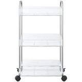 vidaXL Voziček za shranjevanje 3-nadstropna prozoren 37x28x68 cm akril | Shoptok.si