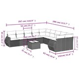 vidaXL 11-dijelni set vrtnih sofa od poliratana s jastucima smeđi | shoptok.hr