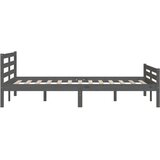  Posteljni okvir siv iz trdnega lesa 140x190 cm, (20644017) | Shoptok.si