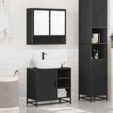  2-dijelni set kupaonskog namještaja crni od konstruiranog drva | shoptok.hr