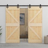  Drsna vrata s kompletom vodil 80x210 cm trdna borovina, (20767273) | Shoptok.si