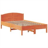  Knjižna postelja brez vzmetnice vošč. rjava 135x190 cm borovina, (21653704) | Shoptok.si