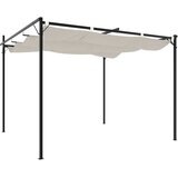  Pergola s pomičnim krovom krem 295 x 292 x 230 cm | shoptok.hr