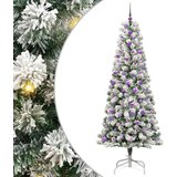 vidaXL Umjetno božićno drvce s nogom Zelena i bijela 240 cm PVC | shoptok.hr