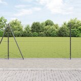 vidaXL evropska ograja z 13 zareznimi stebri 1,2x25 m galvanizirano jeklo | Shoptok.si