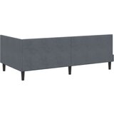 vidaXL Kotna postelja z vzglavjem Temno siva 100 x 200 cm Žamet | Shoptok.si