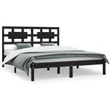  Okvir za krevet od masivne borovine crni 200 x 200 cm | shoptok.hr