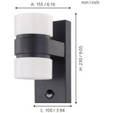 Eglo Atollari vanjska zidna/2, led, 2x6w, alu gus/antracit | shoptok.hr