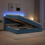  LED krevet za pohranu s madracem Tamno plava 160 x 200 cm Cijene