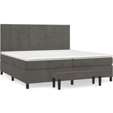  Krevet s oprugama i madracem tamnosivi 200x200 cm baršunasti | shoptok.hr