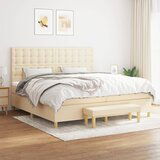  The Living Store Box spring postelja z vzmetnico krem 200x200 cm blago - Box Spring Postelja, (21496830) Cene
