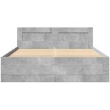  Okvir kreveta s uzglavljem siva boja betona 120x190 cm drveni | Eponuda.com