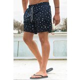 Madmext Black Patterned Men's Beach Shorts 6367 Cene