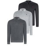 Dewberry TRIPLE SET V4007 MEN'S SWEATSHIRT-NAVY-ANTHRACITE-GREY Cijene