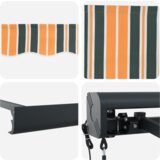 vidaXL Automatska Uvlačiva Tenda Zelena i Žuta 300x250 cm, Zamjena Tkanine Tende za Okvir 3x2.5 m Zelena i Žuta | shoptok.hr