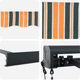 vidaXL Avtomatska Zložljiva Tenda Zeleno in Rumeno 300x250 cm, Nadomestna Tkanina Tende za 3x2.5 m Okvir Zeleno in Rumeno | Shoptok.si