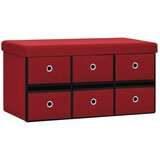  Sklopiva klupa za pohranu boja vina 76x38x38 cm umjetno platno | shoptok.hr