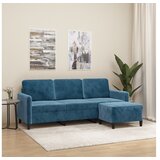 vidaXL Trosed s stolčkom za noge moder 180 cm žamet | Shoptok.si