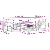  Set vanjskih sofa 7 kom. Bijela i crna Čvrsto drvo akacije | shoptok.hr