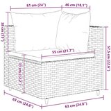  Vrtna sedežna garnitura 6-delna z blazinami črn poli ratan, (21316492) | Shoptok.si