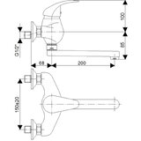 Rosan NEXUS Baterija za sudeperu-lavabo izliv 200 mm | Eponuda.com