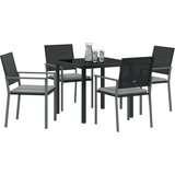  Set od 3 Crna PE ratan čelik obložen prahom Standardno | shoptok.hr