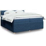 vidaXL Box spring postelja z vzmetnico modra 200x200 cm blago, (21306436) | Shoptok.si