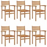  Stolica 6 pcs Smeđa 56 x 55 x 90.5 cm Čvrsto teak drvo | shoptok.hr