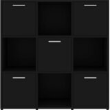 Ormarić za knjige crni 90 x 30 x 90 cm od konstruiranog drva | shoptok.hr