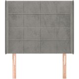  Uzglavlje s ušima svjetlosivo 93x16x118/128 cm baršunasto | shoptok.hr