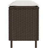  Vrtna klupa s jastukom smeđa 110x30x40,5 cm poliratan | shoptok.hr