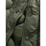 Ombre Men's quilted jacket in shirt cut - olive | Shoptok.si
