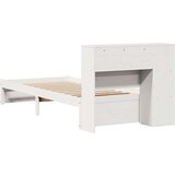 vidaXL Knjižna postelja brez vzmetnice bela 100x200 cm trdna borovina | Shoptok.si
