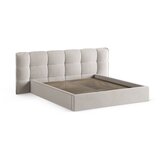 Micadoni Bež tapecirani bračni krevet s prostorom za odlaganje s podnicom 140x200 cm Eric – | shoptok.hr