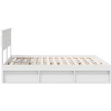  Konstrukcija postelje Bela 200 x 200 cm Masivno borovo les, (5000103846) | Shoptok.si
