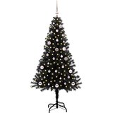 vidaXL Božično drevo med 150 LED z stojalom Črna 150 cm PVC | Shoptok.si