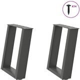 Furnova Noge kavne mizice U-oblika 2 kosa antracit 38x(42-43)cm jeklo, (21915061) Cene